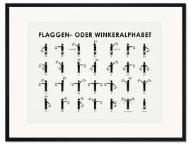 Gerahmter Kunstdruck Flaggen- oder Winkeralphabet