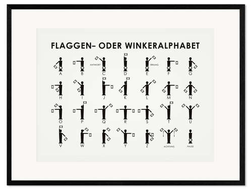 Ingelijste kunstdruk Semafooralfabet (Duits)