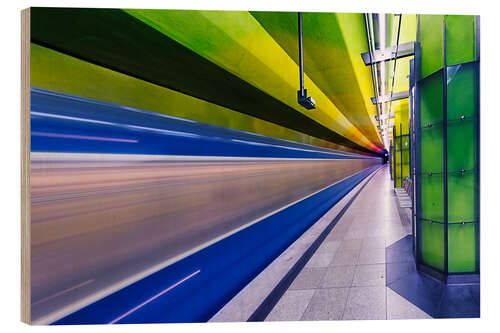 Wood print Candidplatz subway station in Munich