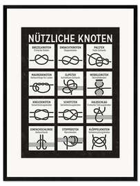 Ingelijste kunstdruk Handige knopen (Duits)