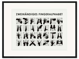 Gerahmter Kunstdruck Zweihändiges Fingeralphabet