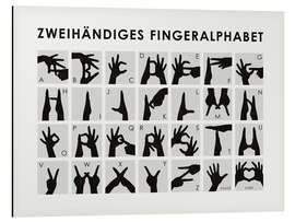 Magnettafel Zweihändiges Fingeralphabet