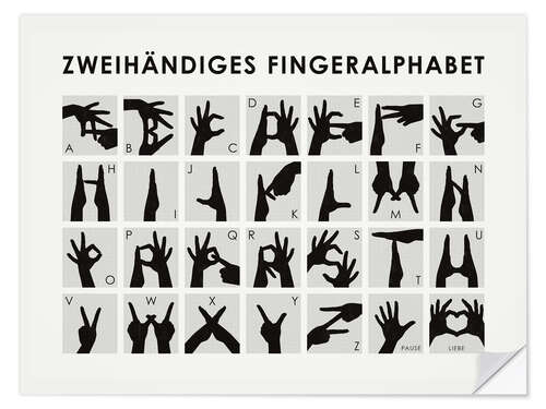 Wandsticker Zweihändiges Fingeralphabet