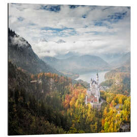 Print på aluminium Neuschwanstein Castle at Autumn