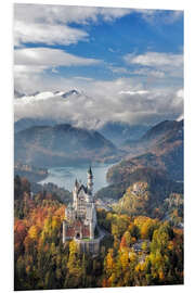 Foam board print Neuschwanstein Castle at Autumn