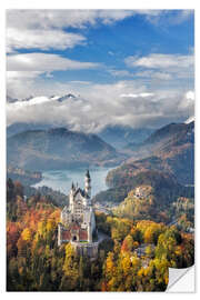 Naklejka na ścianę Neuschwanstein Castle at Autumn