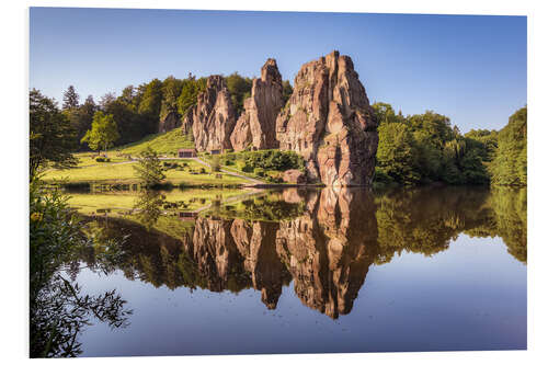 Foam board print Rocks with reflection in the lake