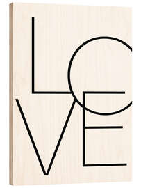 Print på træ  Love - Finlay and Noa
