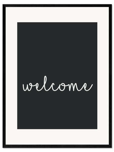 Gerahmter Kunstdruck Welcome - Willkommen
