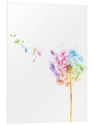 Tableau en PVC Pissenlit multicolore