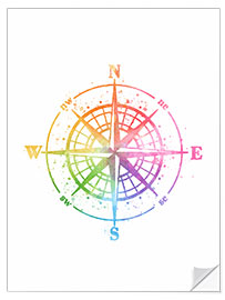 Naklejka na ścianę Compass Watercolor