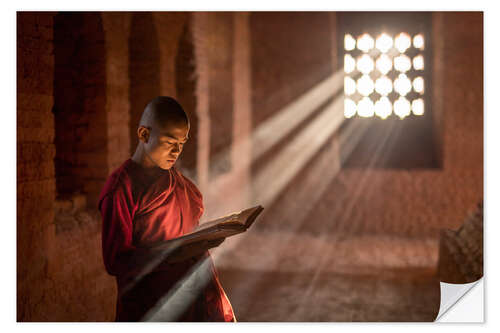 Naklejka na ścianę Buddhist monk in a monastery in Burma