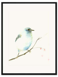 Gerahmter Kunstdruck Hellblaues Vögelchen