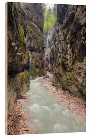 Hout print Partnachklamm Garmisch Partenkirchen