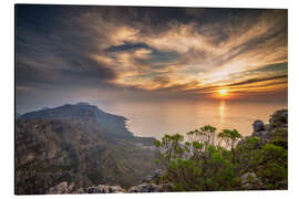 Print på aluminium Sunset at Table Mountain