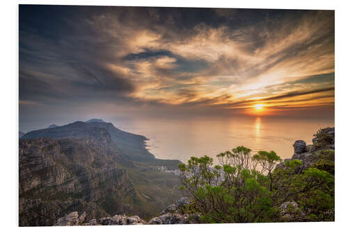 Foam board print Sunset at Table Mountain