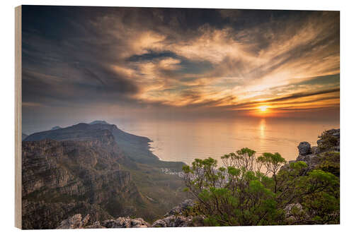 Tableau en bois Sunset at Table Mountain