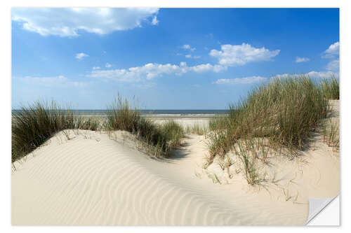 Selvklebende plakat Dune landscape by the sea