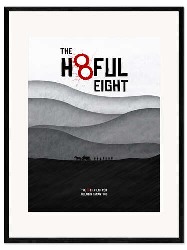 Ingelijste kunstdruk The Hateful Eight - Hateful 8 - Minimal Tarantino Movie Film Alternative Fanart