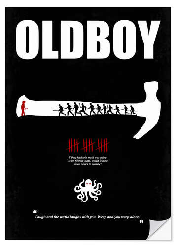 Självhäftande poster oldboy - Minimal Film Movie Poster Alternative