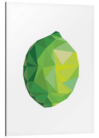 Tableau en aluminium Citron vert polygonal