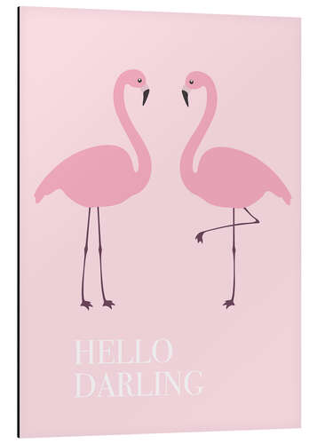 Aluminium print Hello Darling Flamingo