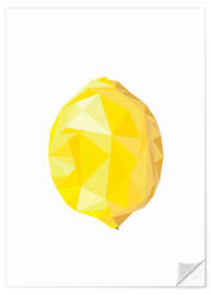 Naklejka na ścianę Polygon lemon