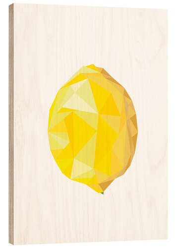 Wood print Polygon lemon