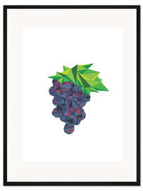 Gerahmter Kunstdruck Polygon Trauben