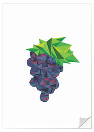 Selvklebende plakat Polygon grapes