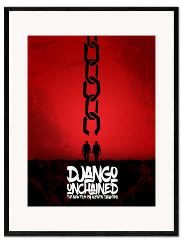 Gerahmter Kunstdruck Django Unchained - Minimal - Tarantino Alternative