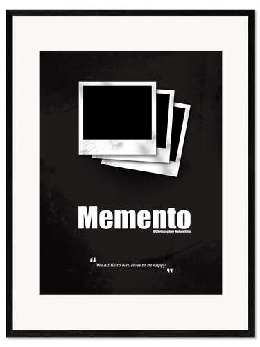 Inramat konsttryck Memento - Minimal Movie Movie Cult Alternative