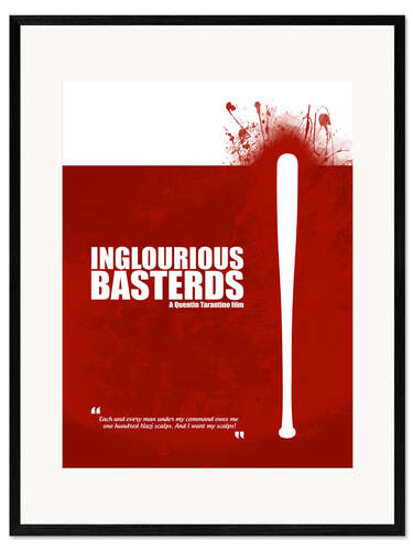 Framed art print Inglourious Basterds - Minimal Movie Film Fanart - Tarantino Alternative