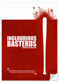 Selvklebende plakat Inglourious Basterds - Minimal Movie Film Fanart - Tarantino Alternative