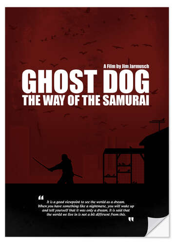 Wandsticker Ghost Dog - Minimal Movie Film Kult Alternative