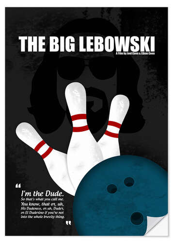 Selvklebende plakat The Big Lebowski sitat