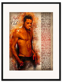 Gerahmter Kunstdruck Fight Club - Minimal Movie Film Fanart Alternative