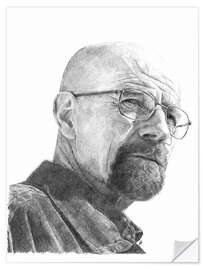 Selvklebende plakat WALTER WHITE - pencil hommage