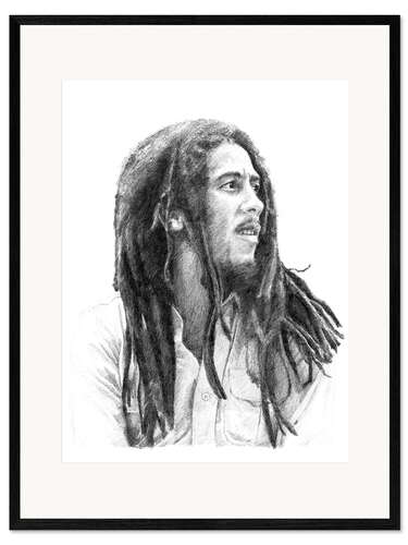 Kunsttryk i ramme Bob Marley