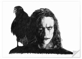 Selvklebende plakat THE CROW alternative movie art