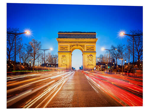 PVC-taulu Arc de Triomphe and Champs-Elysees at night in Paris France