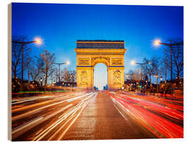 Trebilde Arc de Triomphe and Champs-Elysees at night in Paris France