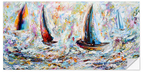 Selvklebende plakat Sailing, abstract IV