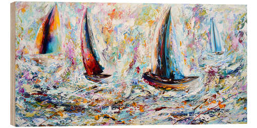 Tableau en bois Sailing, abstract IV