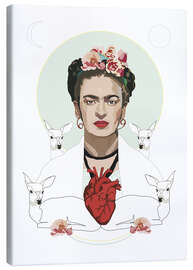 Lienzo  El corazón de Frida Kahlo, blanco - Anna McKay
