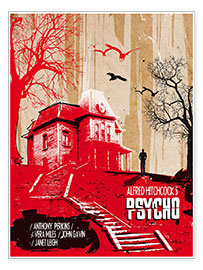 Wandbild  Alfred Hitchcock&#039;s Psycho - 2ToastDesign