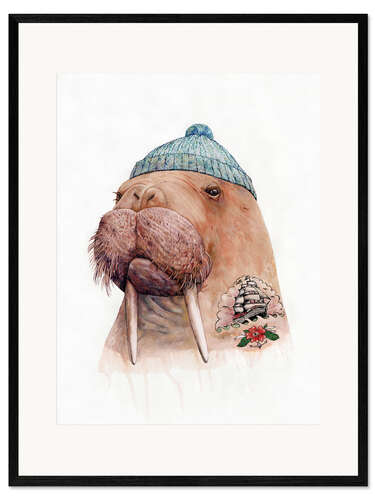 Kehystetty taidepainatus Tattooed Walrus