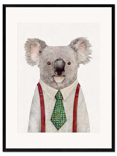 Framed art print Koala in a tie