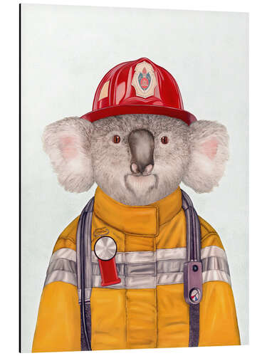 Aluminium print Koala Firefighter
