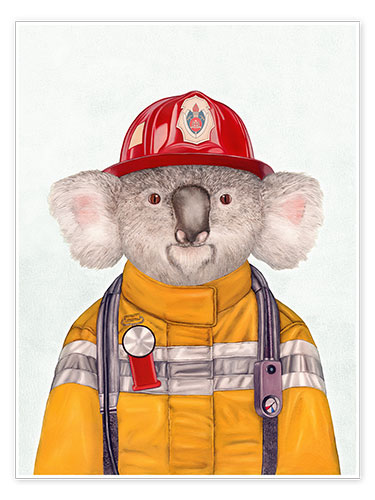 Poster Koala Firefighter